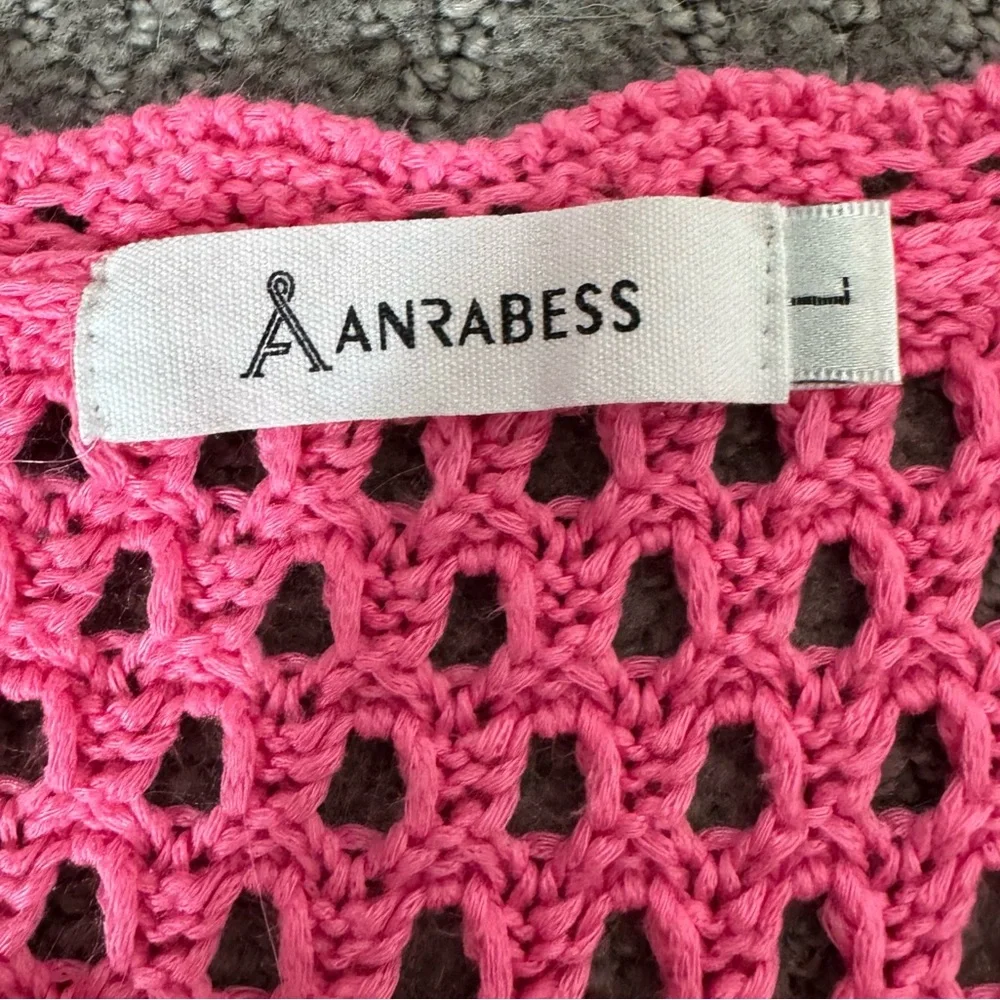 NEW ANRABESS Sleeveless Crochet Coverup, Size L - Picture 7 of 9